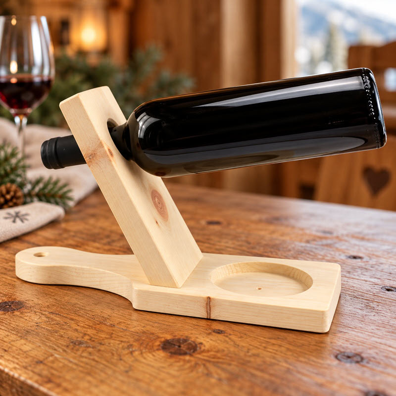 Rustikaler Weinflaschenhalter im Chalet-Stil | Arve.ch